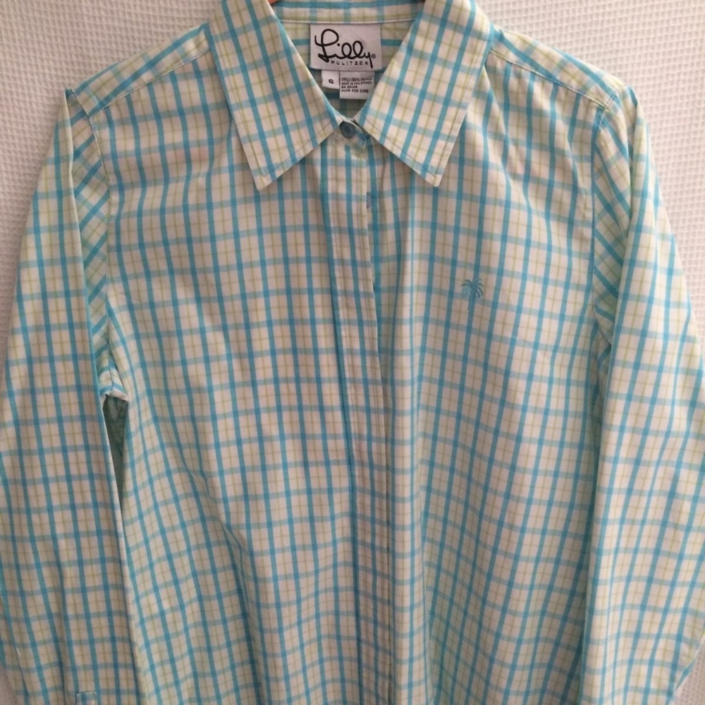 Lilly Pulitzer Blue, Green & White Stripe
